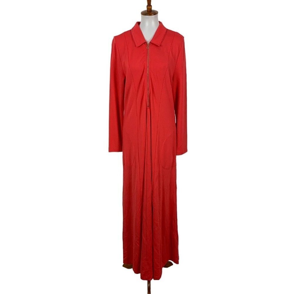 Soft Surroundings Women’s Dress XL Long Sleeve Maxi Coral